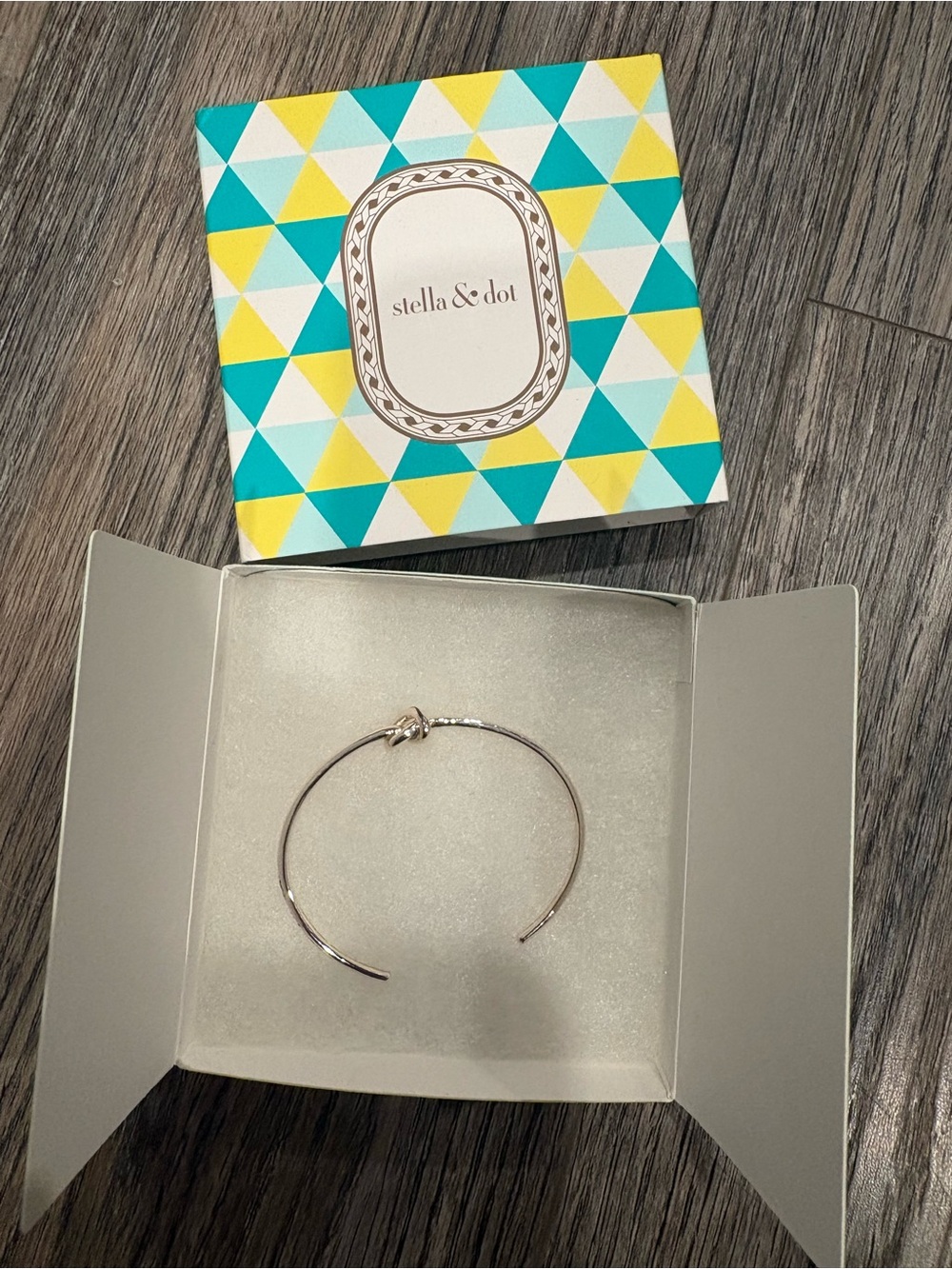 Stella & Dot Silver Knot Open Cuff Bracelet